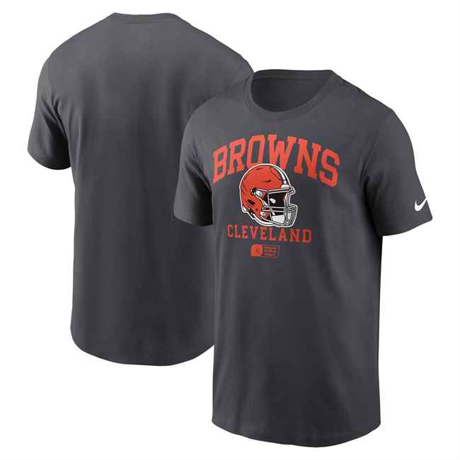Men's Cleveland Browns Anthracite Helmet Essential T-Shirt
